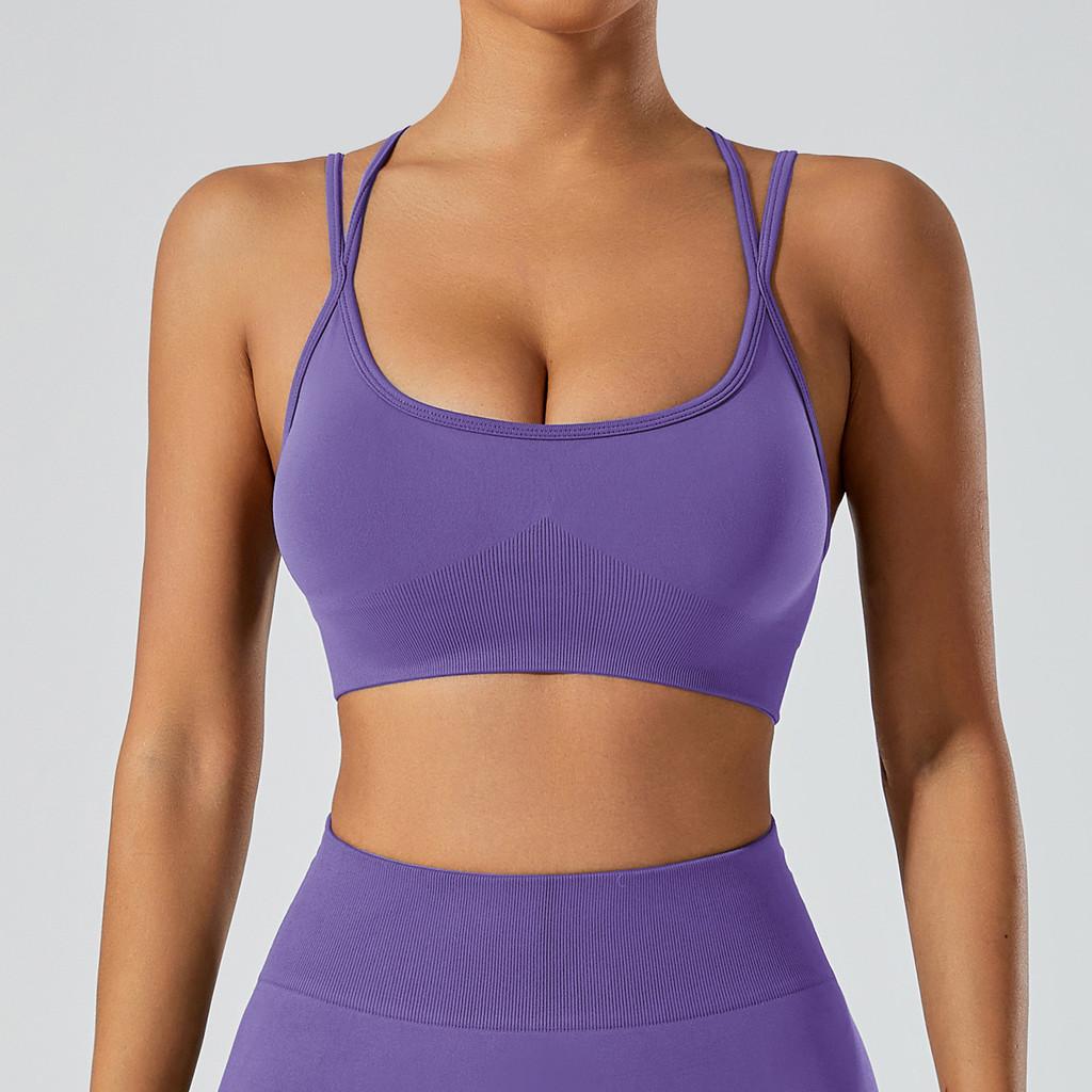 Reggiseno Sportivo da Donna per Giovani con Design a Incrocio Posteriore per Corsa, Fitness e Yoga