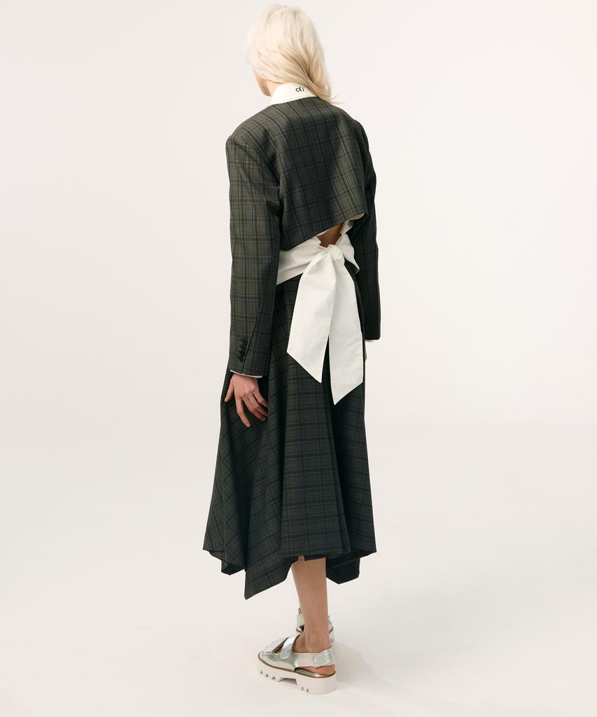 Ciej Check Lace Banding Skirt_Gray