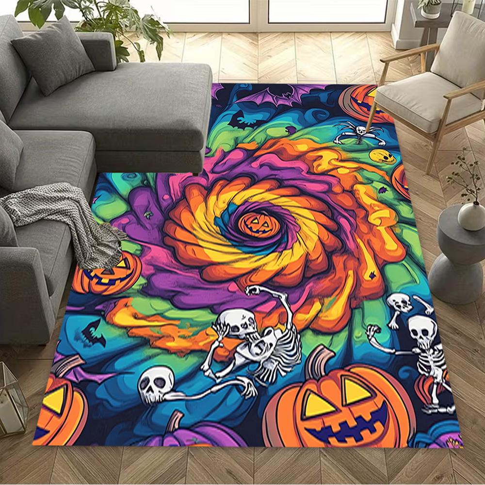 1 Stück Halloween-Design-Teppich rutschfester Teppich Heimdekoration Geschenk Wohnzimmer Schlafzimmer
