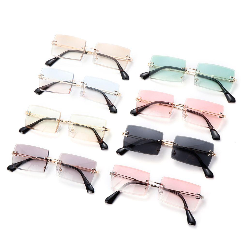 Summer Rimless Summer Eyewear Square Sunglasses Shades Rectangle Sun Glasses Fashion Sunglasses
