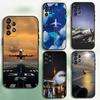 Plane Fly Travel Phone Case For Samsung Galaxy A20,A21s,A22,A31,A32,A52,A53,A72,73,A80 Soft Black Cover