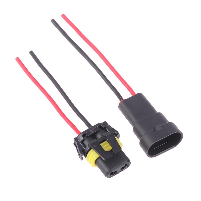 1/2Pcs 9005 Single Slot With Wire 10Cm Bulb Socket Headlight Fog Lamp Male Plug Adapter Waterproof Automotive Connector