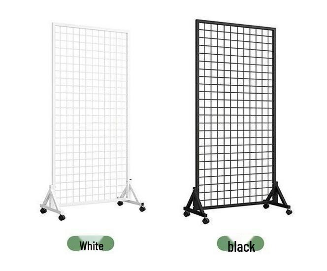 Jewelry Display Mobile Shelving Hooks & Wire Mesh Grid Rack for Studio/Kindergarten