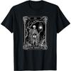 Skeleton The Hermit Tarot Card Vintage Gothic Halloween Graphic Tee for Men