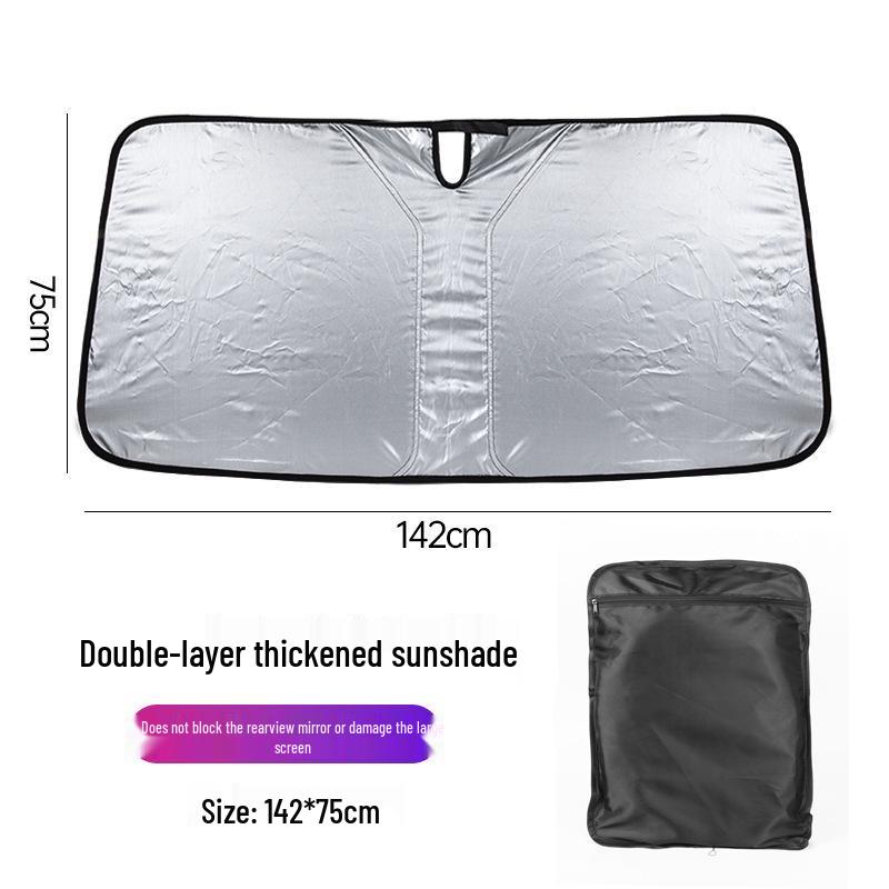 TItanium Silver Folding Car Sunshade for Front Windshield Sun Protection and Heat Insulation