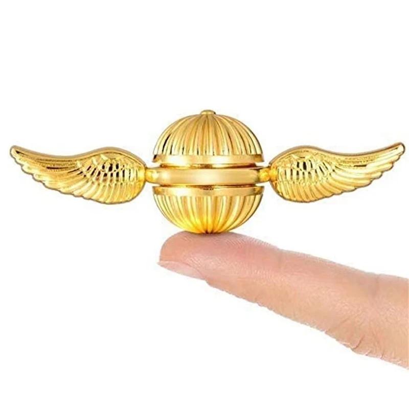 Golden Snitch Cupid Handheld Spinner Antistress Hand Rotation Handheld Plaything Hand Spinner Angel Wings Metallic Material Playthings Children