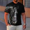 Summer Fashion Men's T-shirt Animal Horse Pattern 3D Print Casual Loose Outdoor Boy Short Sleeve Tees Top Pullover