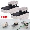 2Pcs Adjustable Glass Clamps Glass Plated Brackets Zinc Alloy Shelf Holder Support Clamp Holder Wall Mount Fixed Plate Clamp