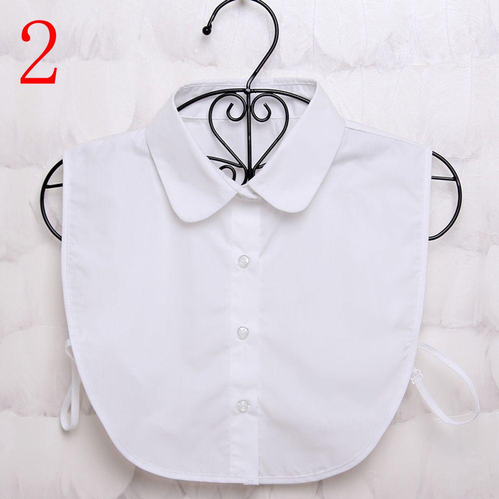 Women Solid Color Shirt Cotton Lace Collars White & Black Blouse Vintage Detachable Clothes Shirt