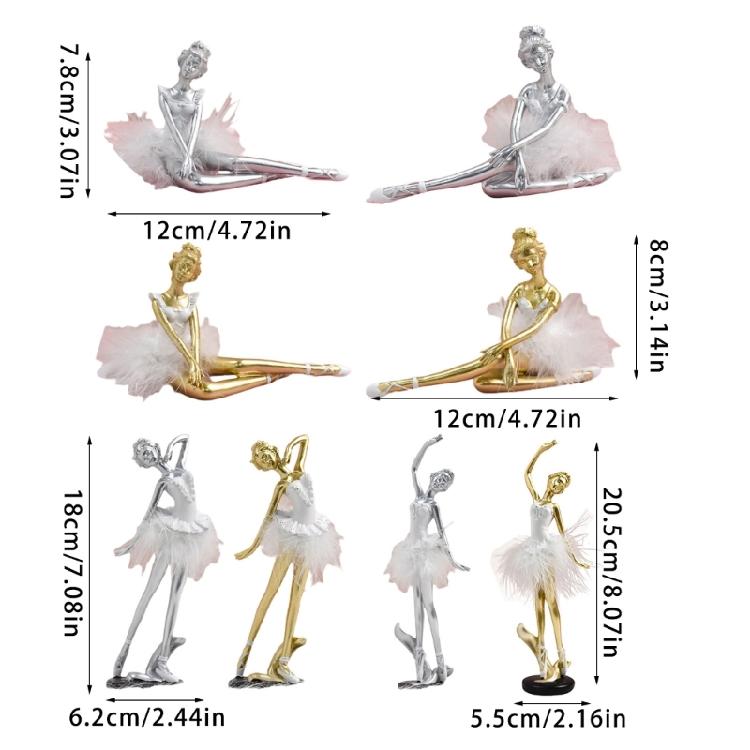 Elegant Ballet Dancer Resins Sculpture Ballerinas Figuine Dancing Girl Statue Ornament for Adding Elegances To Any Room