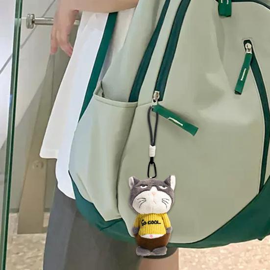 Kawaii plyschhänge Söt djurnyckelring Mjuk fluffig Tsundere Emojis Väskhänge för ryggsäck handväska Avstressningsleksak Gåva