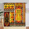 2pcs African Pattern Ethnic Ancient Curtain Colorful Tribal History Print Rod Pocket Curtains Semi Blackout Curtains For Bedroom
