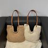 Damestas, nieuwe, mooie schoudertas voor aan zee, vakantietas, winderige strandtas, geweven rieten tas, forenzentas