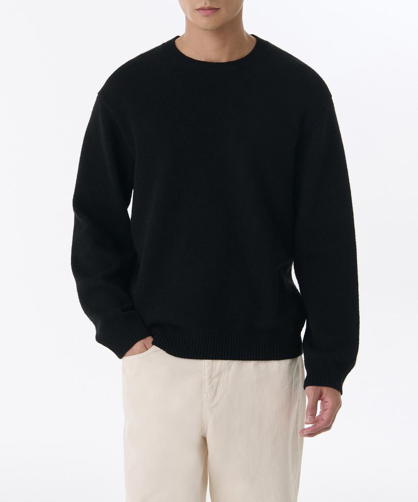 MUSINSA STANDARD Essential Crew Neck Knit [Black]