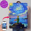 The Little Prince Starry Night Seascape Personalized D Textured Metal Poster Wall Art Vintage Tin Signs for Bedroom Decoration