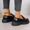 Mocassins à plateforme style britannique pour femmes talons hauts femme bout rond chaussures simples femme semelle épaisse chaussures en cuir PU mujer