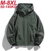 Giacca da Uomo con Cappuccio Antivento Trench Oversize Taglie Forti Impermeabile Nera Bomber da Campeggio Ampia Sottile Softshell