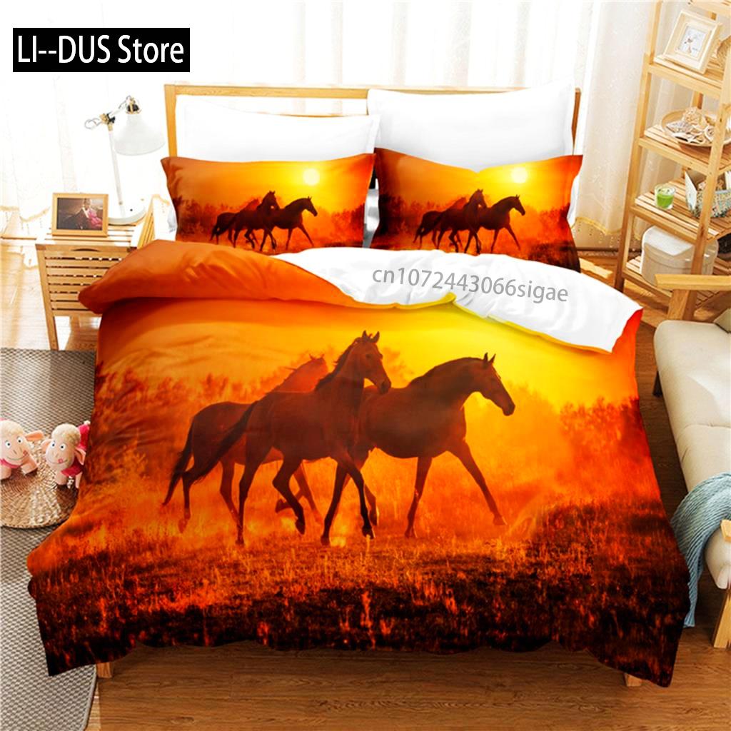 Dusk Horse Bedding Set Duvet Cover Set 3d Bedding Digital Printing Queen Size Bedding Set Fashion Design