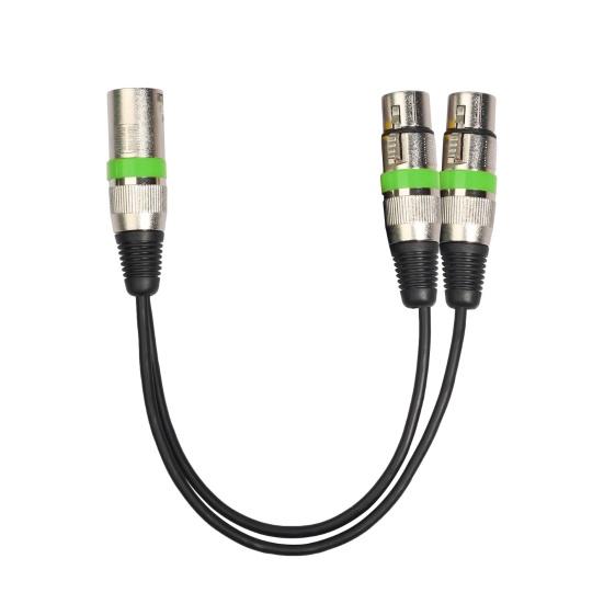 30 cm-es audiokábel feltekercselődésmentes, kiegyensúlyozott sebességváltó, cink ötvözet 2 az 1-ben XLR dugó-XLR aljzat audio hosszabbító kábel a hangkonzolhoz