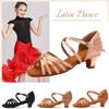 Chaussures de Danse Latine Peep Toe Femmes Filles Enfants Semelle Souple Salsa Fête Salle de Bal Chaussures de Danse Standard à Talons 4CM