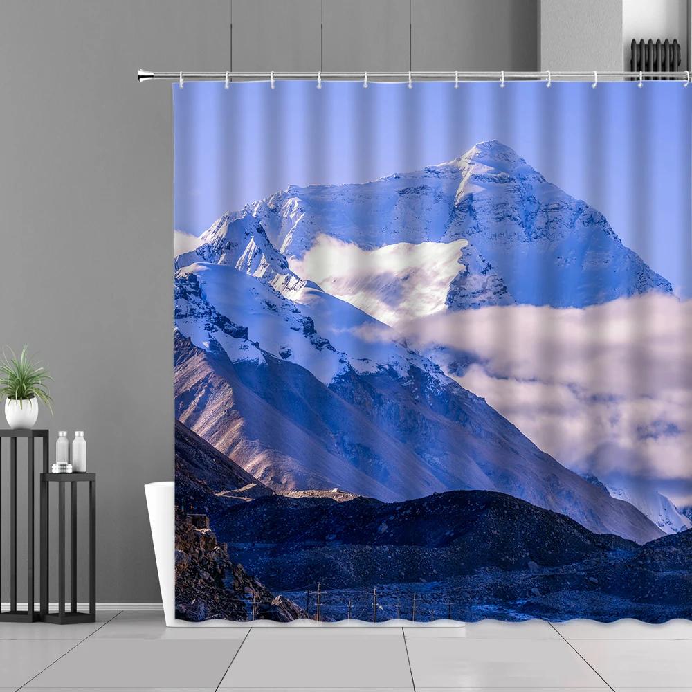 Natural Landscape Shower Curtains 3D Printing Scenery Polyester Waterproof Bathroom Curtain Bathtub Screens Home Decor with Hook