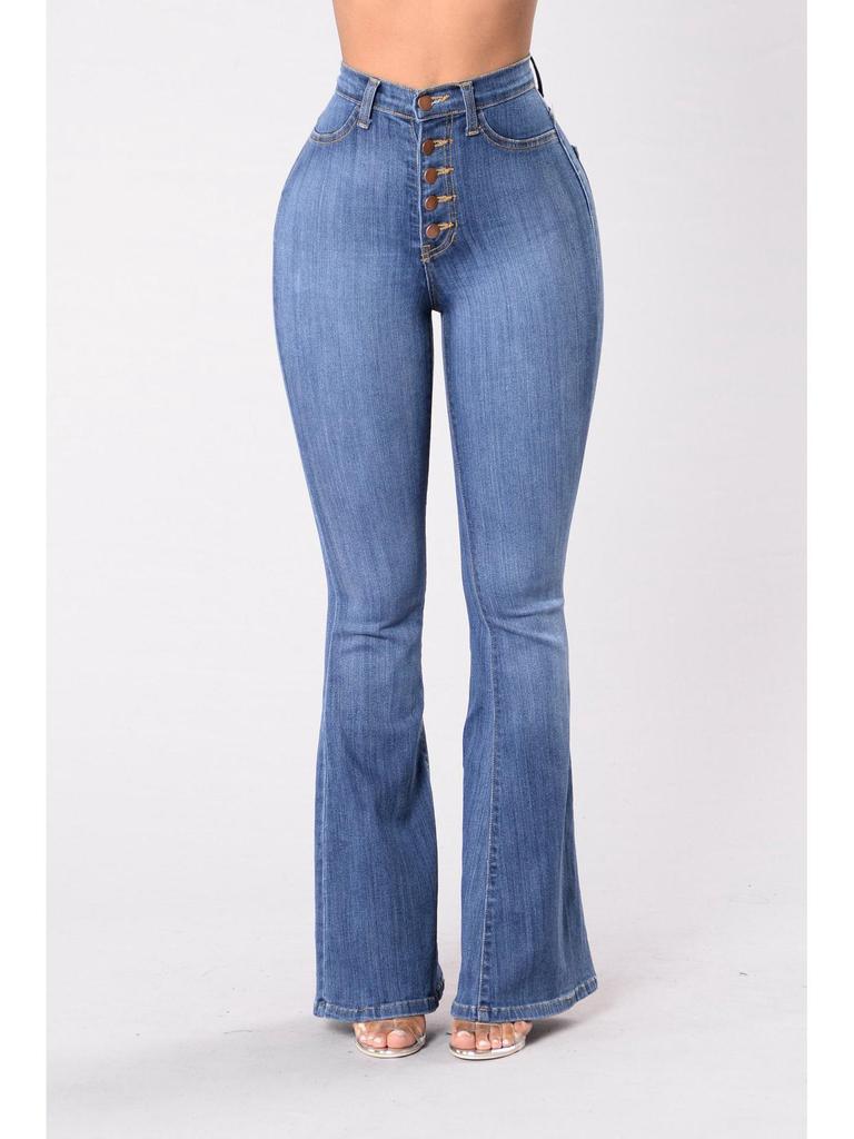 2025 European & American Women's High Waist Slim Flared Jeans