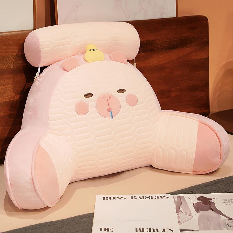 Cartoon Capybara Lounge Pillow With Embroidered Plush Cover For Bed Sofa Supporters