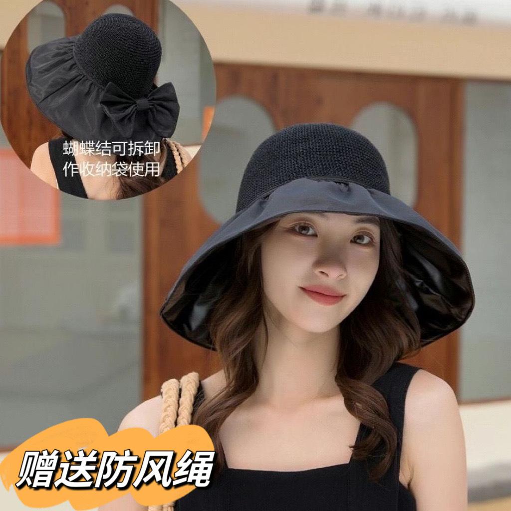 Empty Top Vinyl Sunscreen Hat Women's Summer Big Brim Face Covering Sun Hat Light Sun Hat UV Protection Bucket Hat