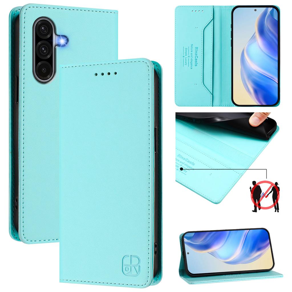 Luksus Læderetui Til Samsung Galaxy A56 A26 A36 A16 A06 A51 A71 A50 A55 A40 RFID Blokerende Kortplads Magnetisk Tiltrækning Stand Stødsikkert Flip Cover