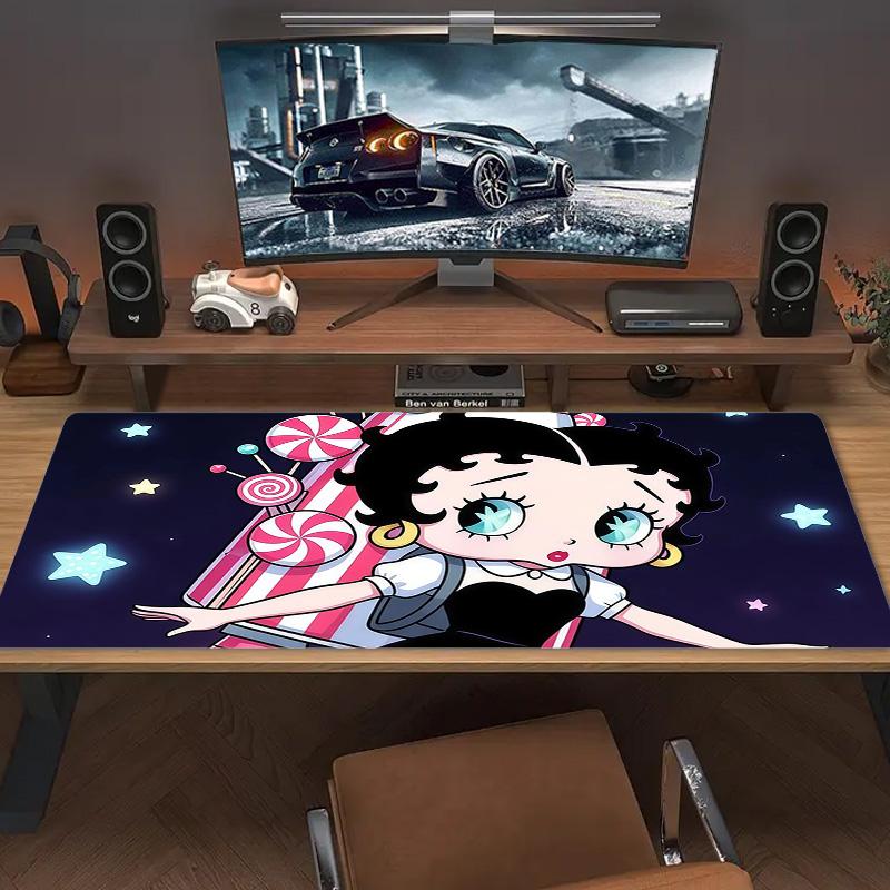 Betty Boop2 Print  Cushion Non-slip Laptop Tablet Big Mousepad XXL Mat Mini PC Playmat With Lock edge