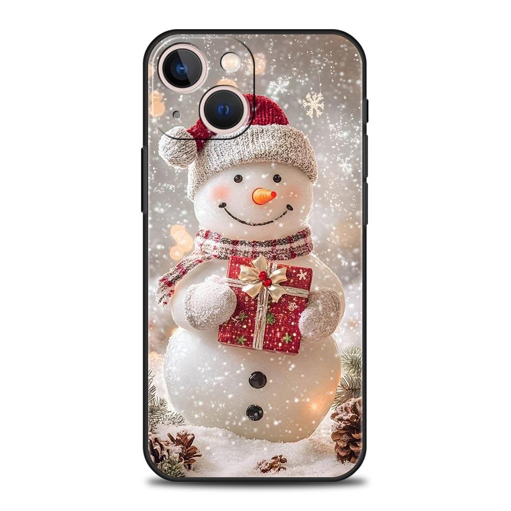 Christmas Snowman Phone Case Cover for iPhone 17 16 15 14 13 12 Pro Max 11 Pro Max 17 AIR Plus Shockproof Soft TPU Shell Fundas