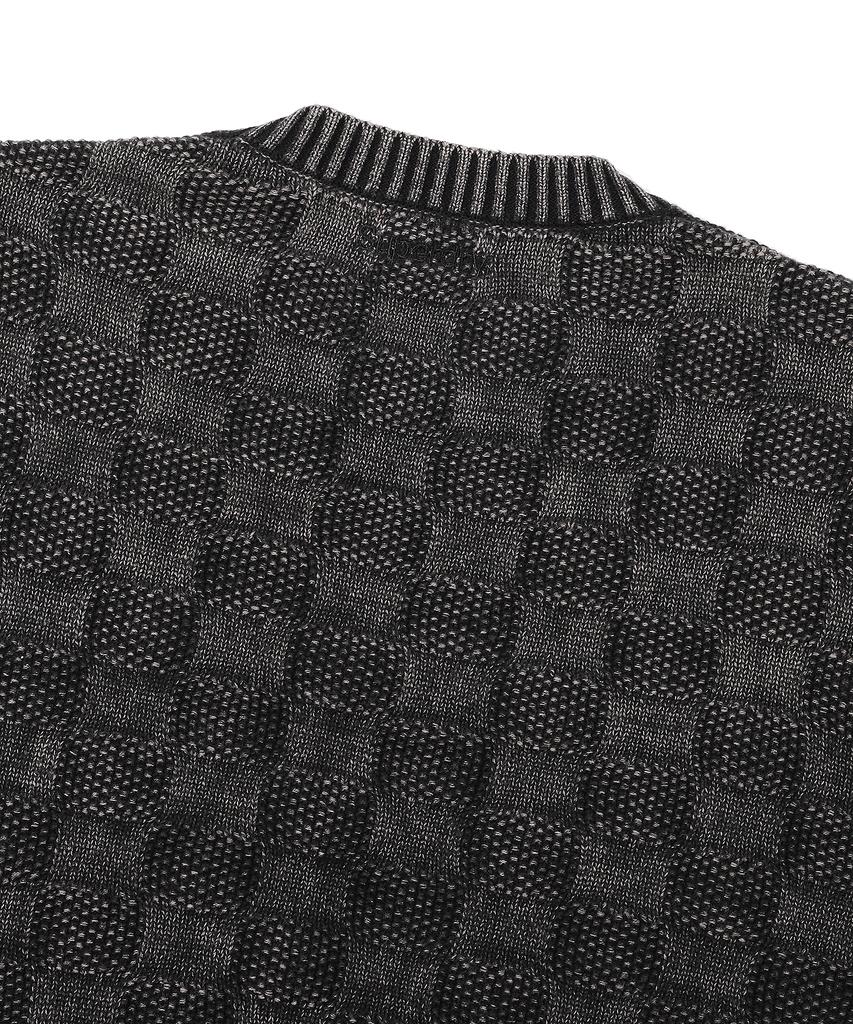 Syupeodeulai Checker Logo Round Knit Black