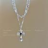Double Cross Pendant Necklace Women's New Fashion Personality Versatile Accessories Light Luxury Niche Clavicle Chain