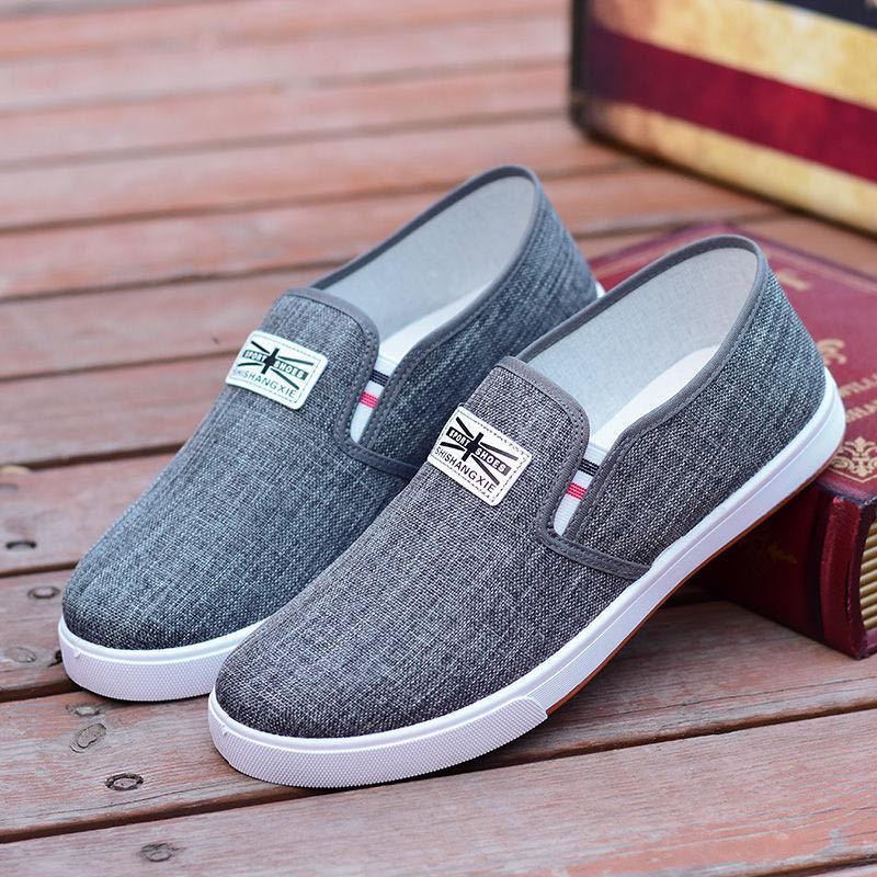Old Beijing Cloth Shoes Men's Beef Tendon Sole Cloth Shoes Low-top Board Shoes Flat Heel One Pedal Breathable Casual Denim Single Shoes
