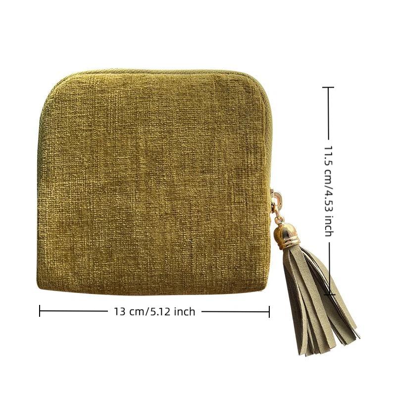Tassel Decor Jewelry Storage Bag Multi-Layer Lining Portable Travel Organizer for Rings Necklaces Bracelets Large Capacity Jewel