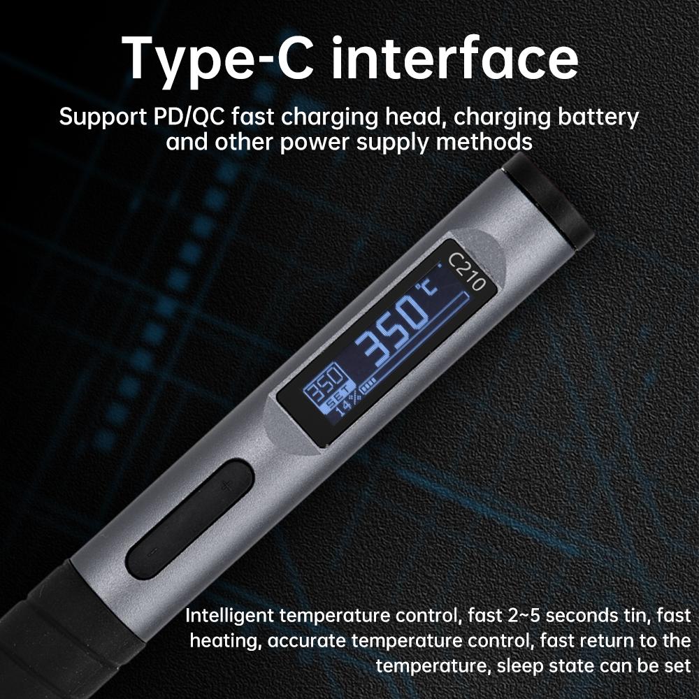 Portable Mini Type-C USB Household Electronic Repair Solder Welding Tool Student Electric Soldering Pen DC 9-20V Soldering Iron