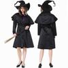 Halloween Costume Robe Wizard Witch Cosplay Outfit Adults Kids Unisex Fantasy Role Play Party Dress
