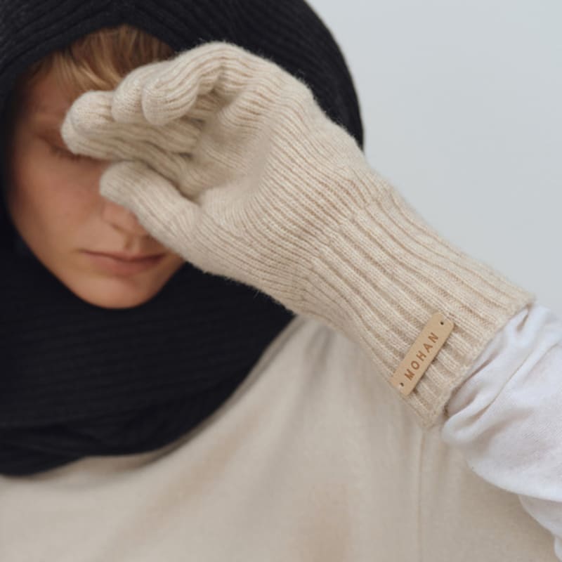 MOHAN TFW LAMBS WOOL CABLE GLOVES_3COLORS