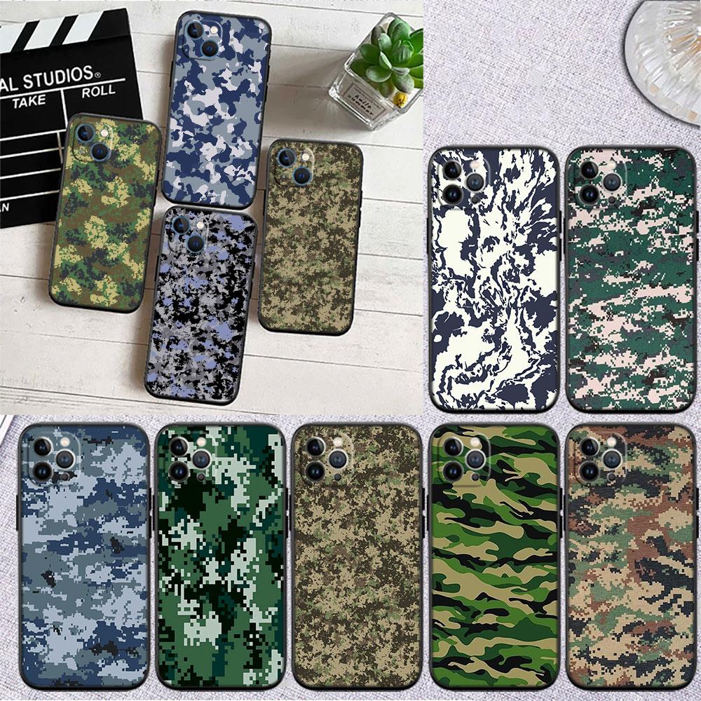 FM13 Camouflage Soft Shell Phone Case for Redmi Note 13 14 Pro+ Plus A3 A3X 13X 13C 13R 14S 14C 14R