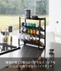 Yamazaki Jitsugyo Slim Spice Rack 4 Tiers Black W24 x x Tower Seasoning Rack Smooth Insertion and Removal 8145 Approx. D9.5 H26.7cm