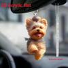 Auto-Yorkshire-Terrier-Hund-Acryl-Anhänger, vielseitiger Charme, süßer Welpe, Schlüsselanhänger, Autospiegel, Rucksäcke, Zuhause, festliche Party-Dekoration
