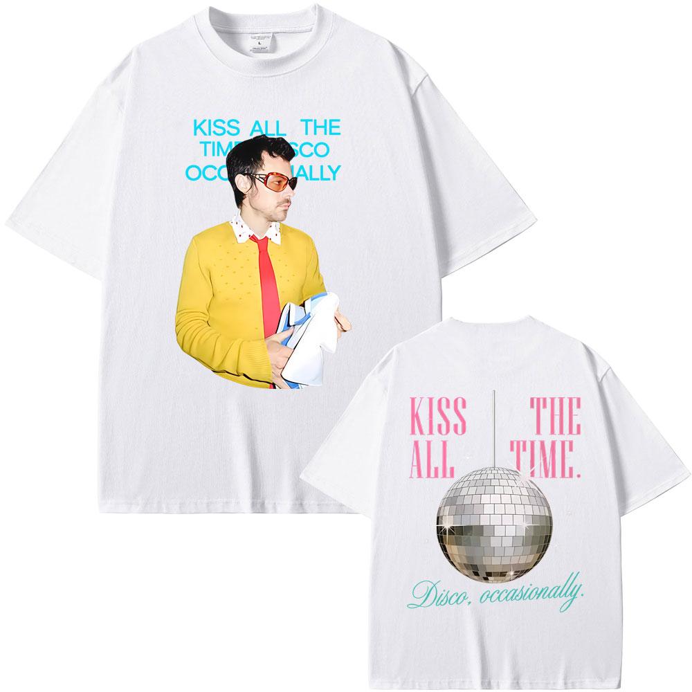 Kiss All The Time Disco Occasionally Graphic Tshirt Men Women Fashion Hip Hop Oversized T Shirts Mens Casual Cotton Tshirts