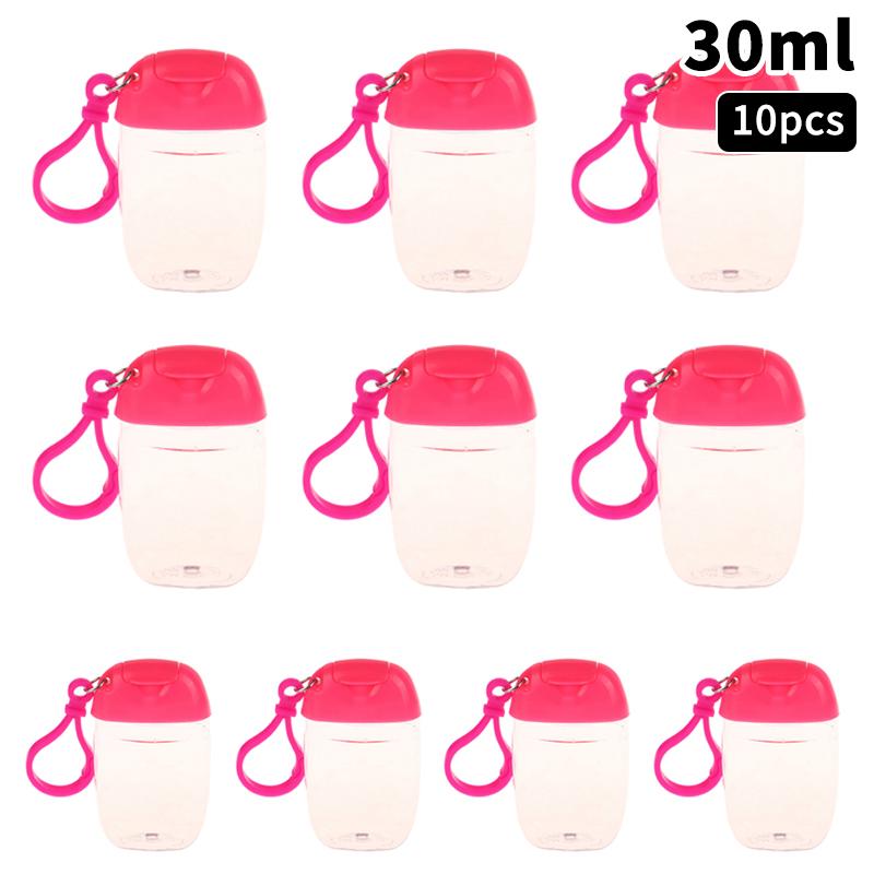 10 Pcs 30Ml Mini Soap Dispenser Container Diy Portable Refillable Bottles With Hook Hand Sanitizer Cosmetics Container Outdoor