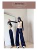 Damen High-Waist Colorblock Wide-Leg Jogginghose für Frühling/Herbst 2026