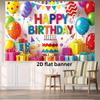 2D Flat Banner, Colorful Birthday-themed Pattern Banner, Photo Background, Home Decoration, Enhance Happiness