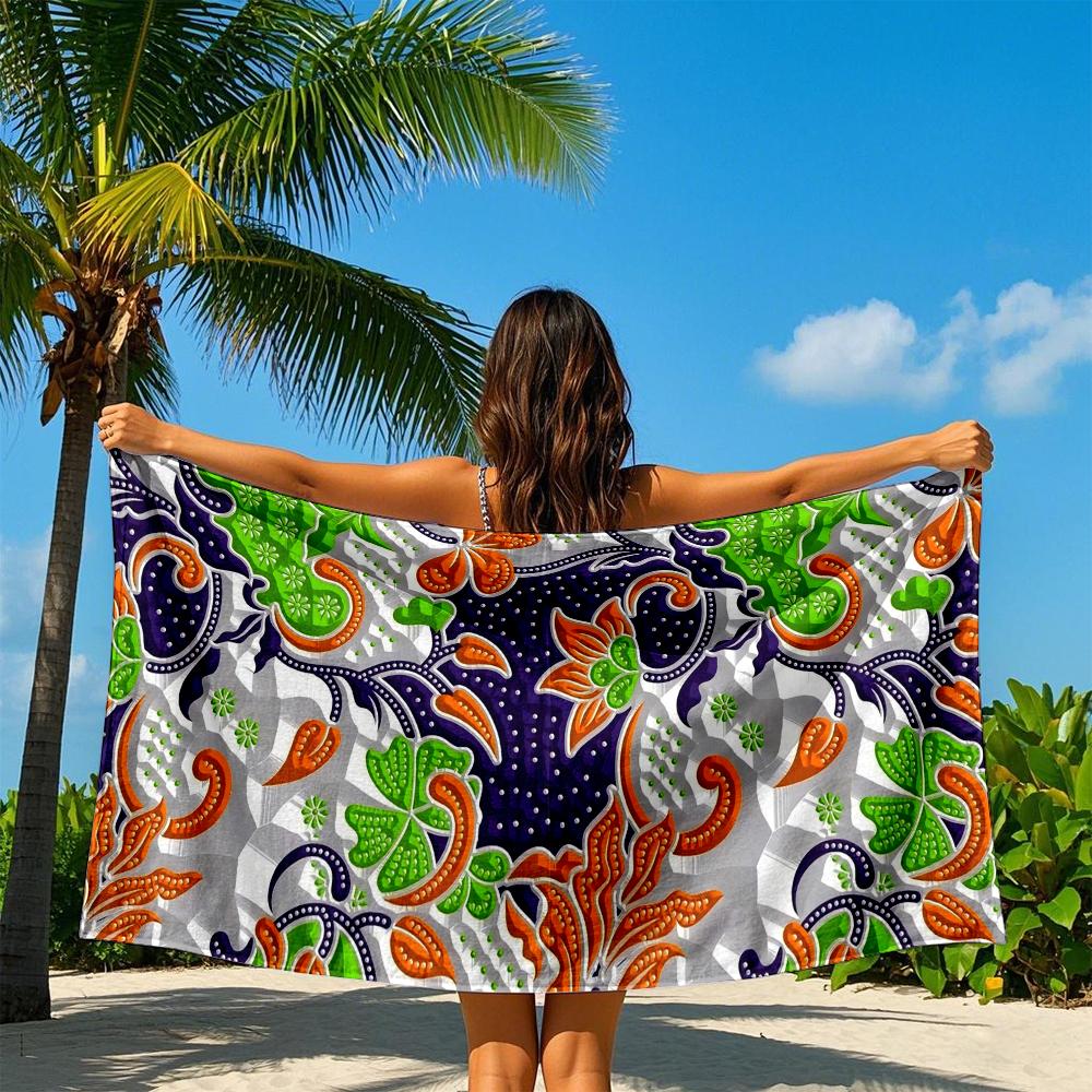 Bohemian Floral Fusion Quick Drying Bath Towel Microfiber Beach Towel - Light Weight Swimming Camping  Yoga Beach Out