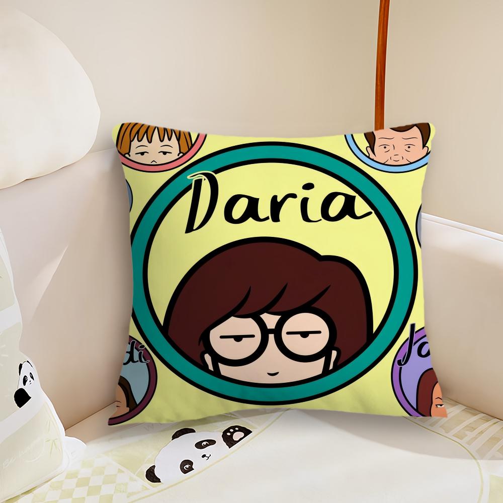 Cartoon DDaria Fashion Cushion Cover Pillow Case Plush Fabric Soft Double Sided Print Sofa Cushion Cover Throw Pillow Covers