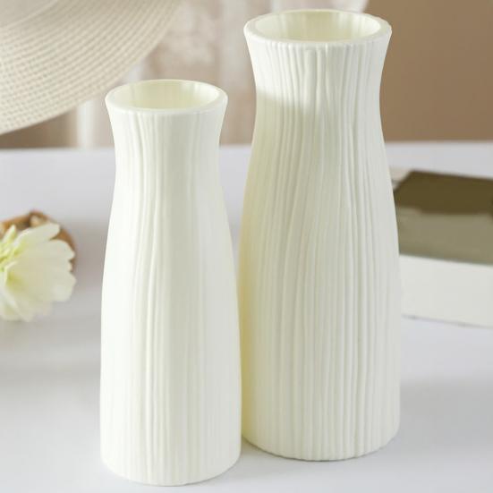 Imitation Keramik Plastikvase Budgetfreundliche Dekorative Plastik Weiße Vase Blumengesteck Dekoration