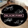 Blackpink runder Teppich, Teppich für Wohnzimmer, Schlafzimmer, Sofa, Spielzimmer-Dekor, rutschfeste Fußmatte