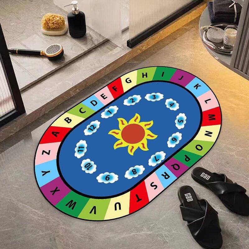 Diatom mud bathroom bathroom floor mat, quick-drying non-slip door mat at the door, foot mat toilet quick-drying carpet